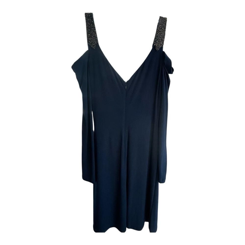 Ralph Lauren Blue Sheath Dress V-Neck Sleeveless Night Out - Picture 2 of 6